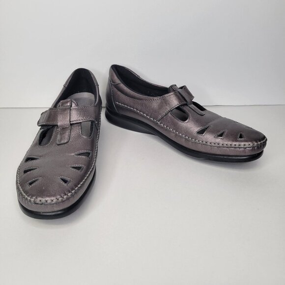 SAS Tripad Comfort Women's Size 9.5 Shoes Mary Jane Adjustable Strap Metallic - Picture 1 of 11